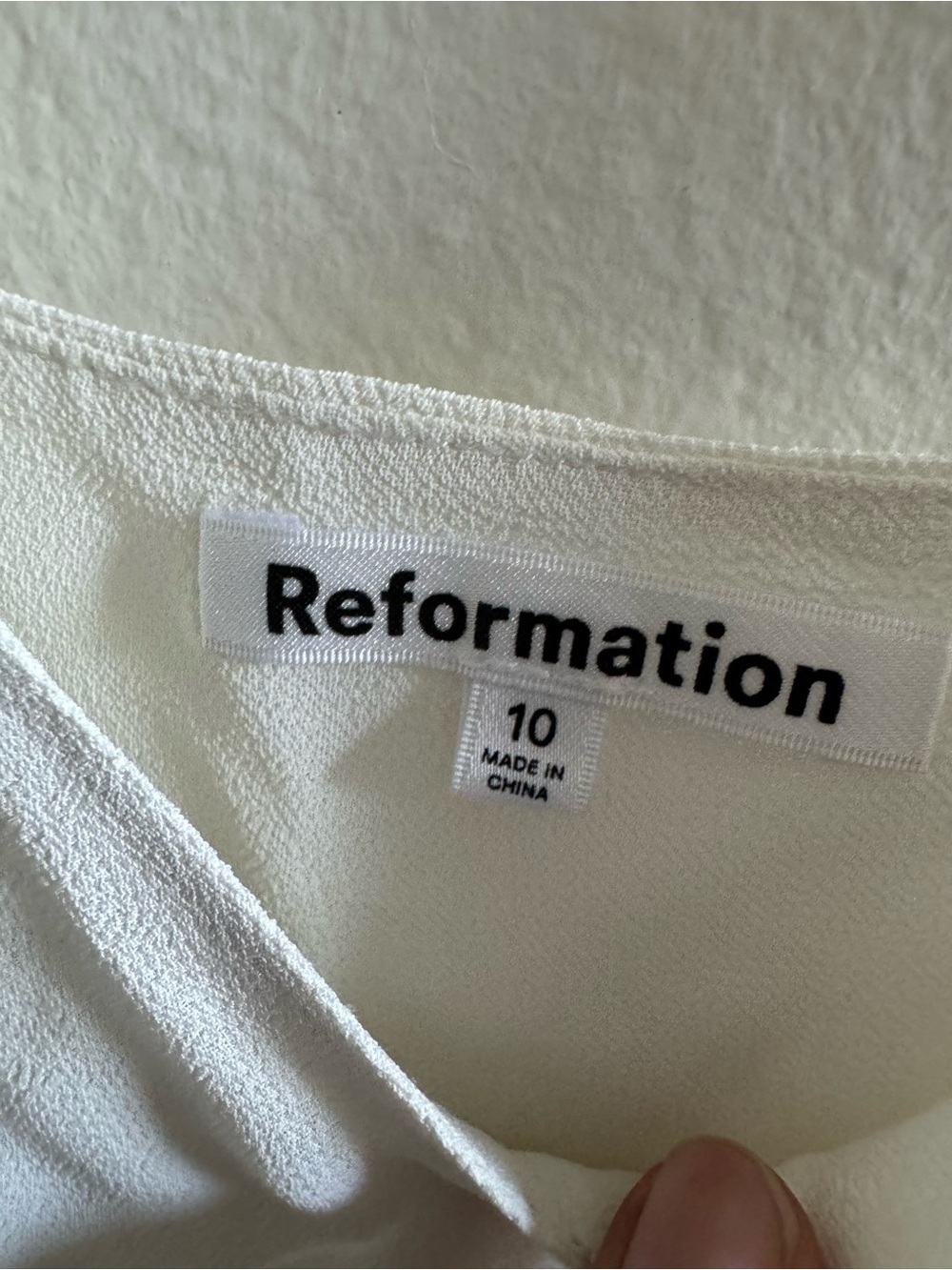 Reformation White Sundra Peplum V Neck Strap Top size 10 - Picture 5 of 7